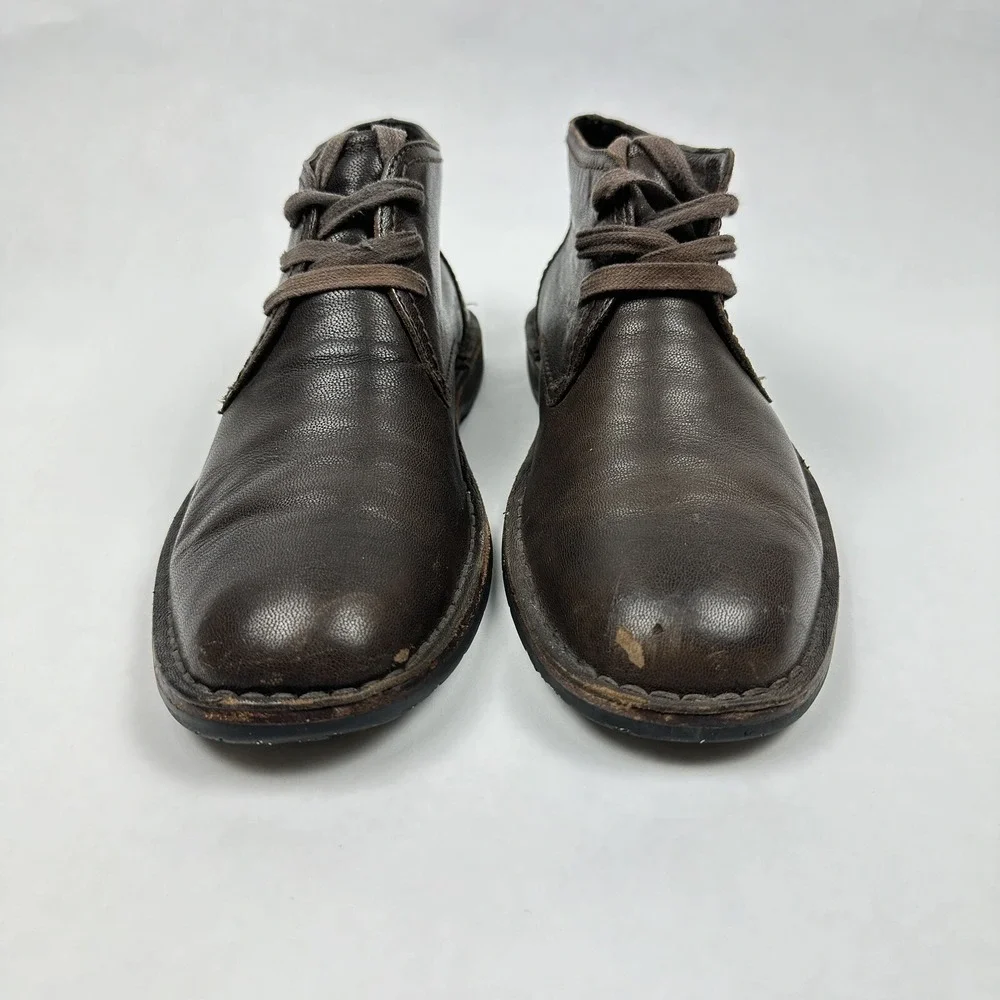John Varvatos Chukka Boots Mens Brown Leather Lace Up Spain Heritage Rugged